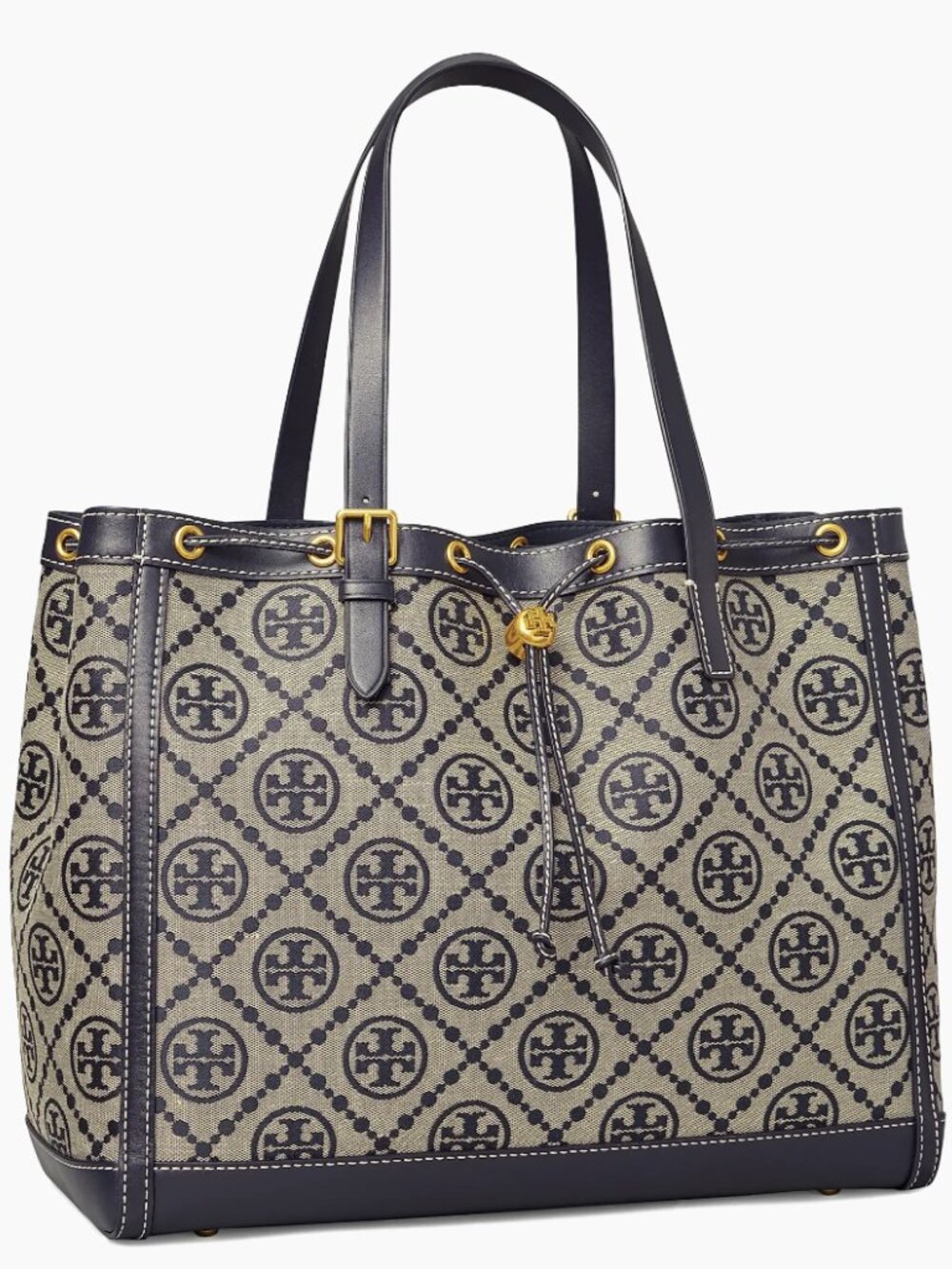 NWOT Tory Burch Monogram Jacquard Drawstring Tote - Picture 4 of 16